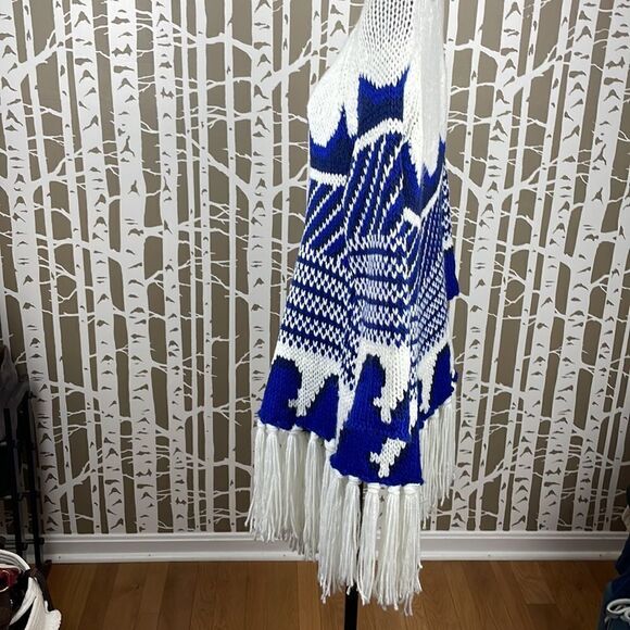 Boho Fringed Trim Sweater Mini Dress / Tunic sz XS - Picture 7 of 7